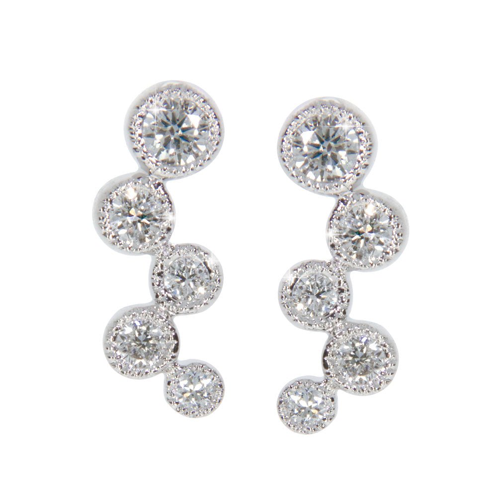 ARIADNE Diamantøredobber i 585 hvitt gull - 0,25 ct