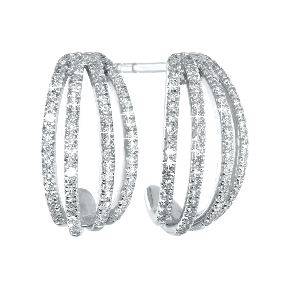 CASCADE Diamantøredobber i 585 hvitt gull - 0,33 ct