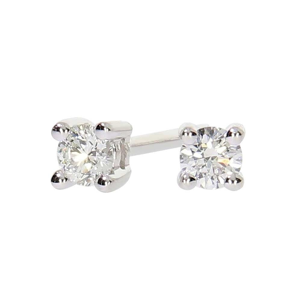 ENJOY Diamantøredobber i 585 hvitt gull - totalt 0,10 ct