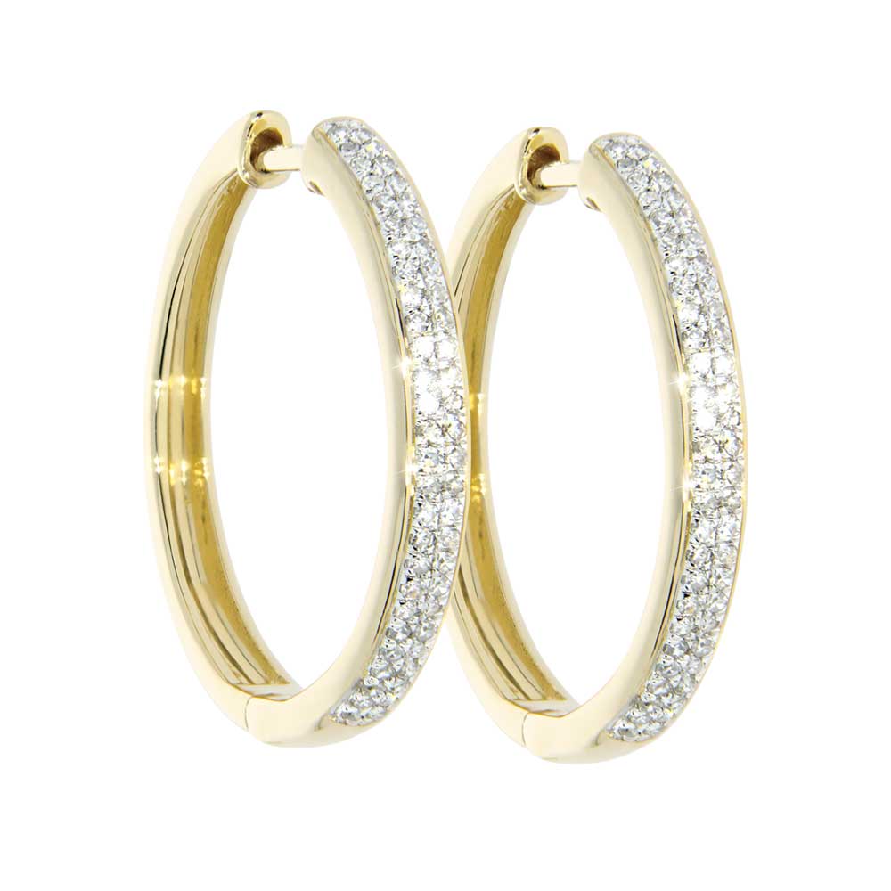 MINELLI Diamantøreringer i 585 gult gull - totalt 0,25 ct