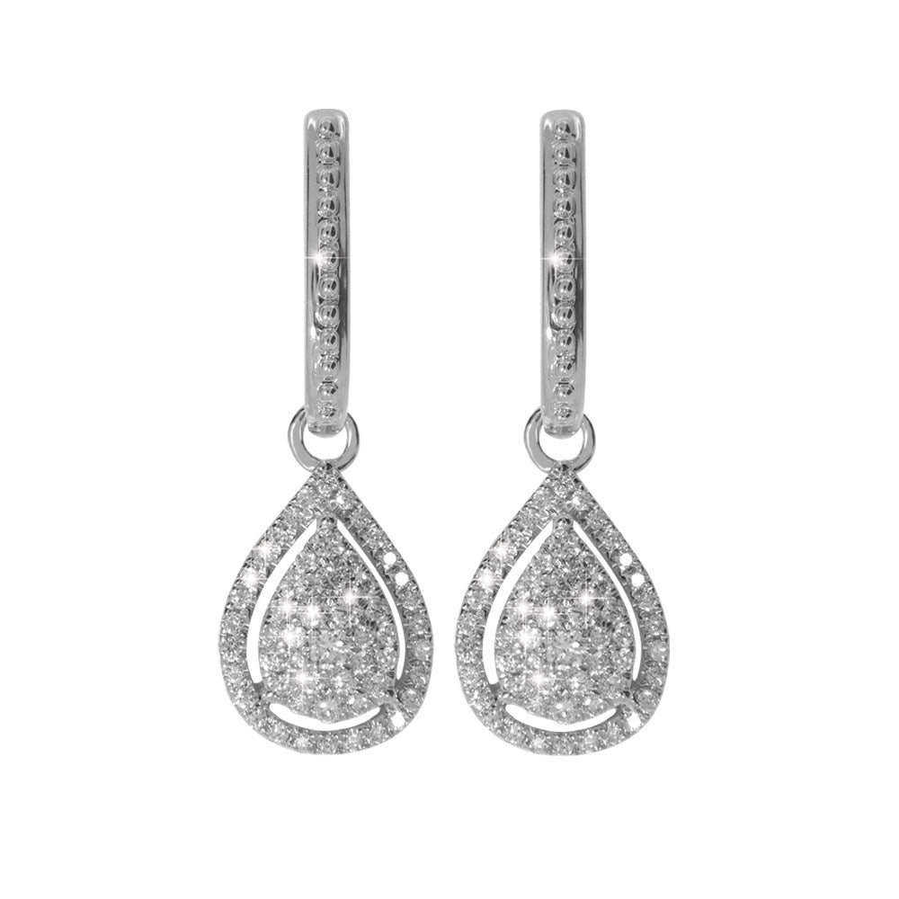 MIRABELLE Diamantøreringer i 585 hvitt gull - totalt 0,40 ct