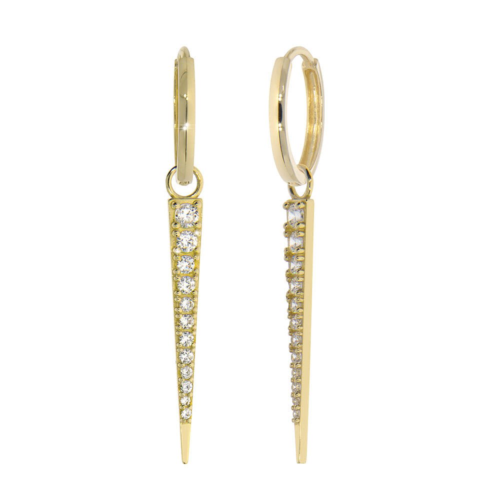 SPIRIT Øreringer i 585 gult gull med cubic zirkonia