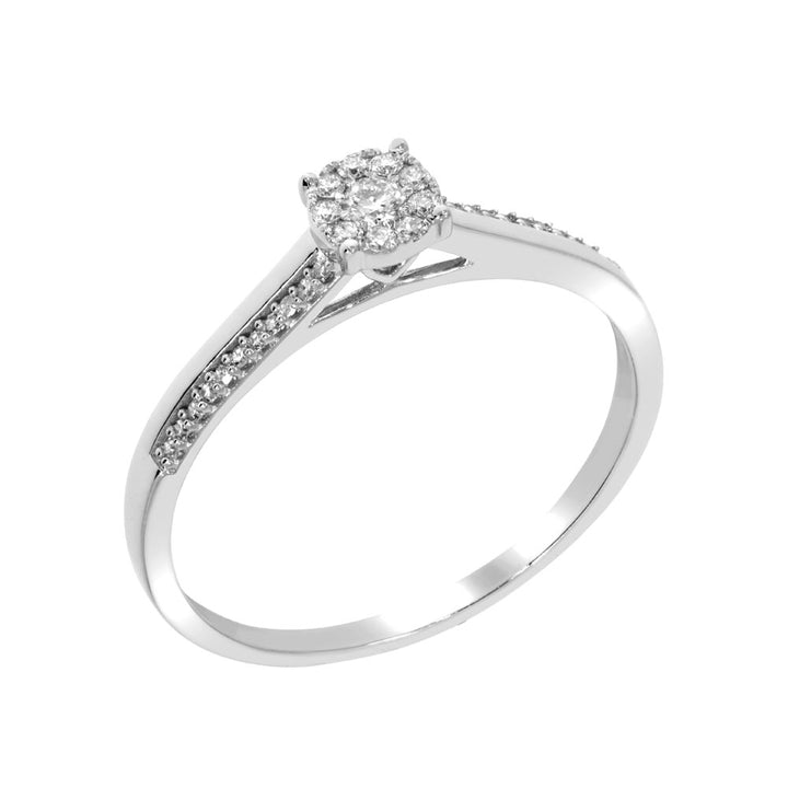 ARIANNA Diamantring 585 Hvitt Gull - 0,15 ct.