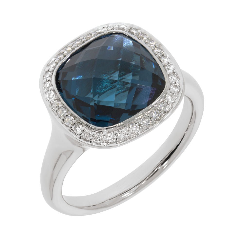 AZUR ring 585 Hvitt Gull - 0,19 ct. London Topas