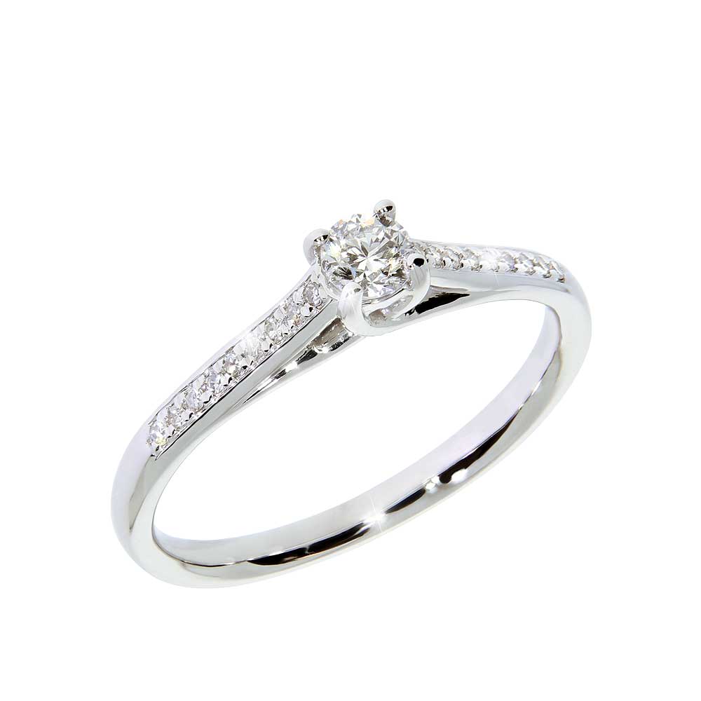 CLARISSA Diamantring 585 Hvitt Gull - 0,27 ct.