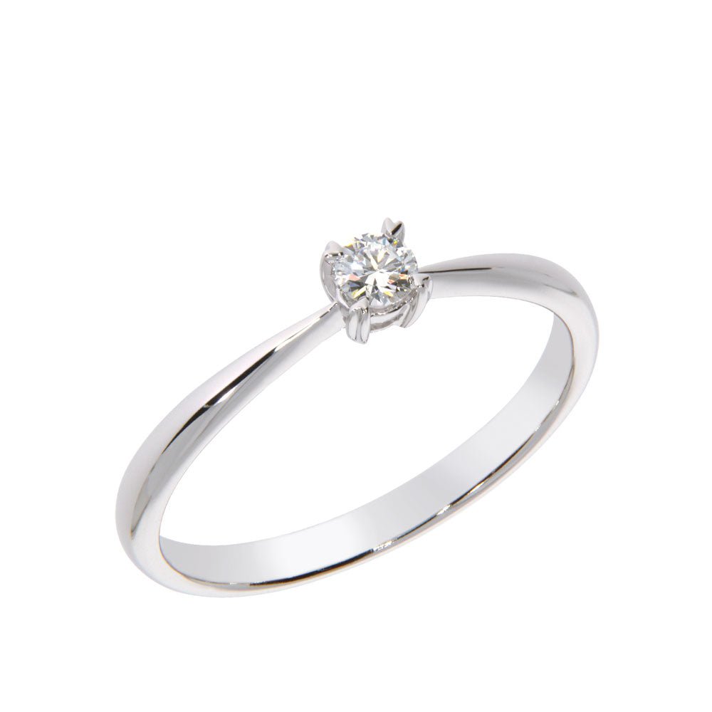 ENJOY Diamantring 585 Hvitt Gull - 0,10 ct.