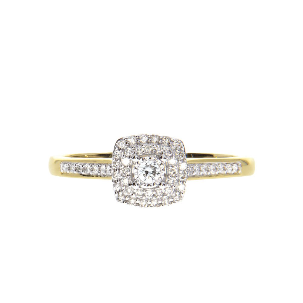 GLORIA Diamantring 585 Gult Gull - 0,19 ct.