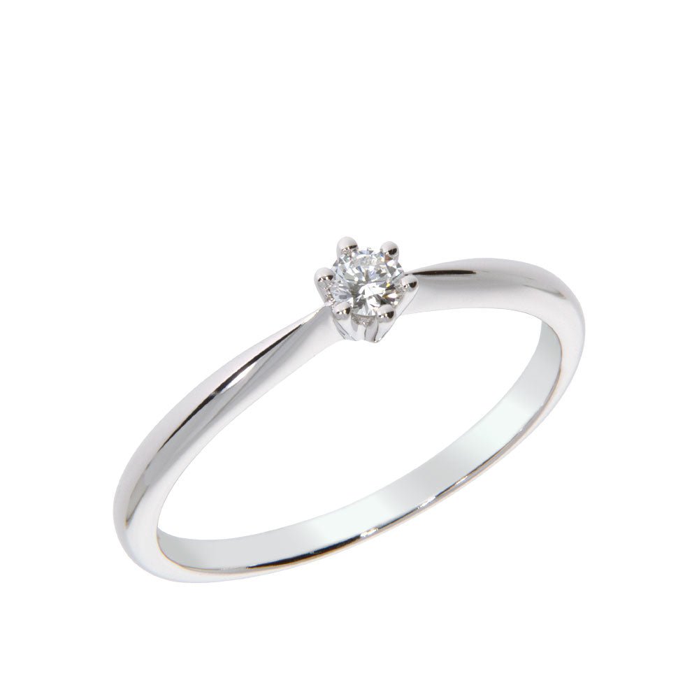 GRACE Diamantring 585 Hvitt Gull - 0,10 ct.