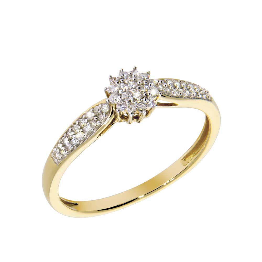 LUCINDA Diamantring 585 Gult Gull - 0,20 ct.