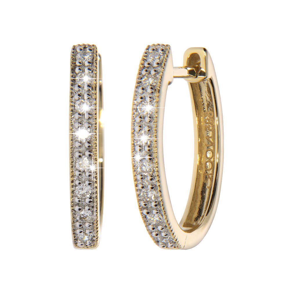 MARILYN Diamantøreringer i 585 gult gull med diamanter - totalt 0,10 ct