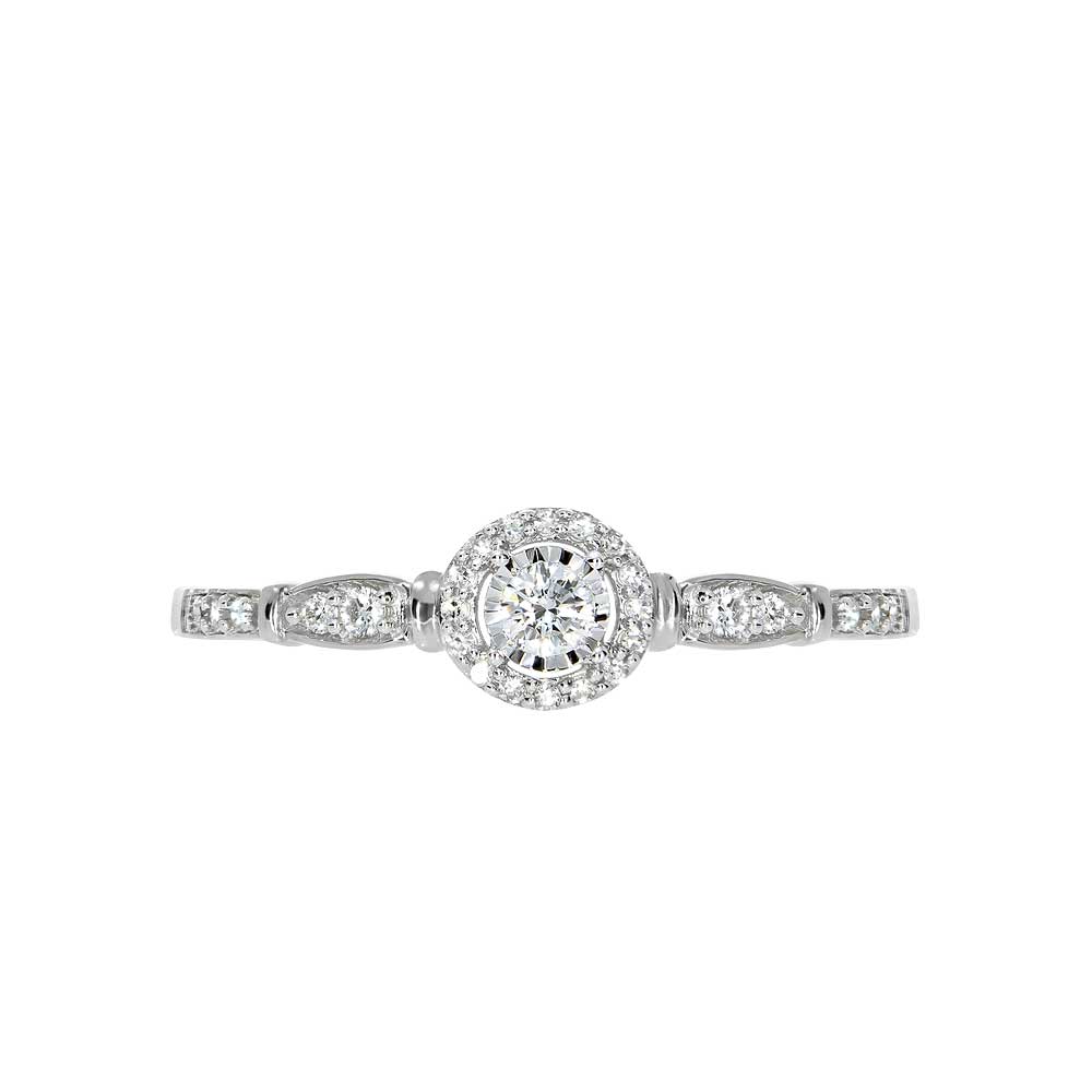 MELINDA Diamantring 585 Hvitt Gull - 0,20 ct.