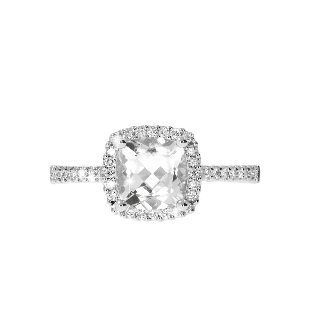 MOMENT Diamantring 585 Hvitt Gull - 0,23 ct. Hvit Topas