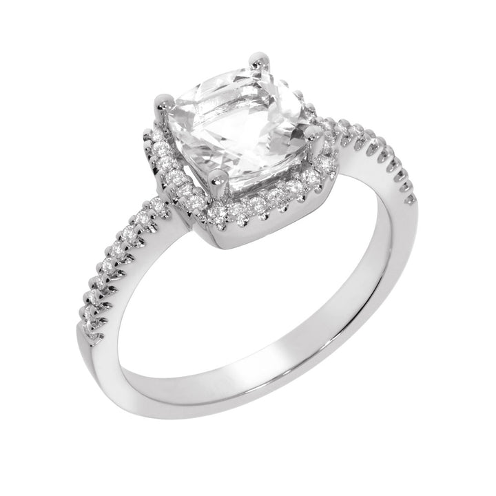 MOMENT Diamantring 585 Hvitt Gull - 0,23 ct. Hvit Topas