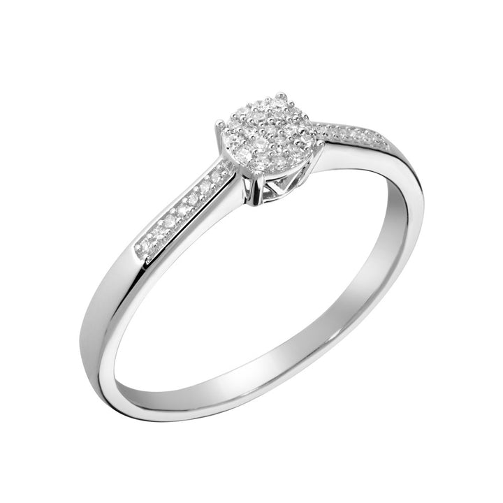 ROSALIND Diamantring 585 Hvitt Gull - 0,10 ct.