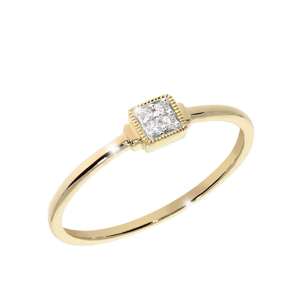 ROSETTA Diamantring 585 Gult Gull - 0,03 ct.