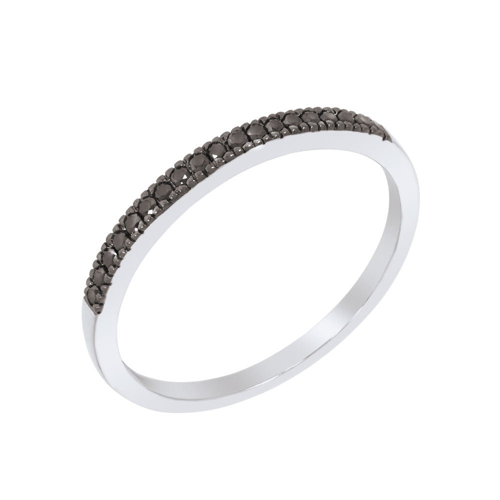 SUBLIME BLACK Diamantring 585 Hvitt Gull - Sorte diamanter 0,14 ct.