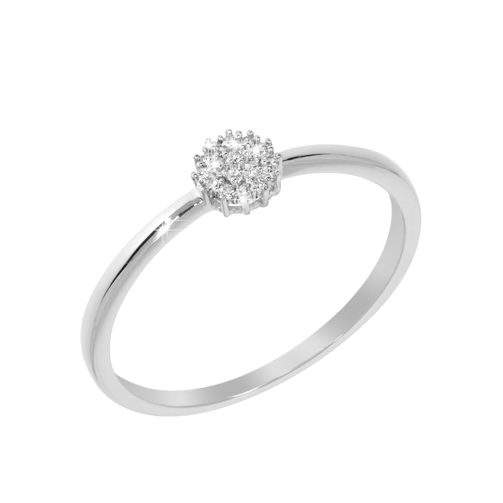 SUNNY Diamantring 585 Hvitt Gull - 0,05 ct.