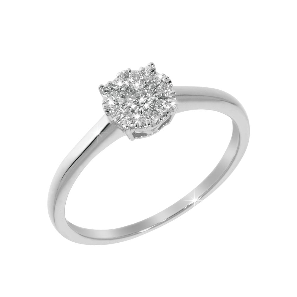 VICTORIA Diamantring 585 Hvitt Gull - 0,20 ct.