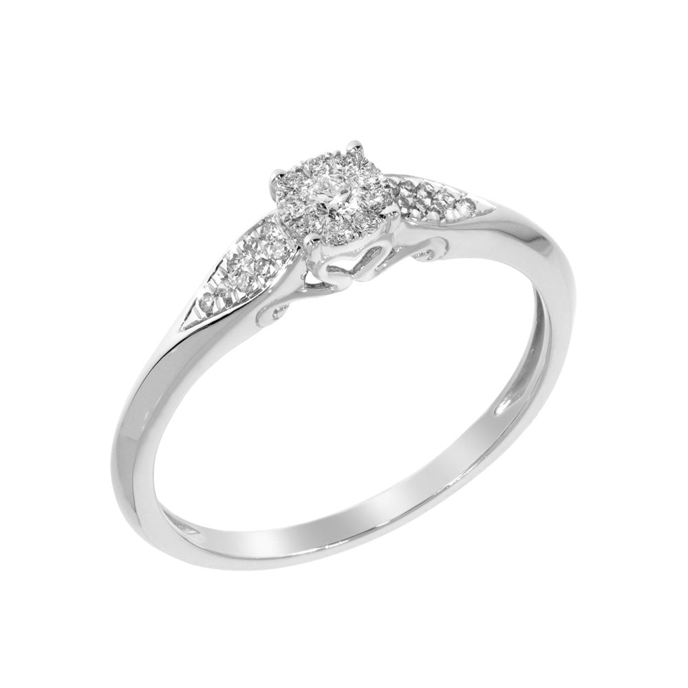 VIVIANNE Diamantring 585 Hvitt Gull - 0,15 ct.